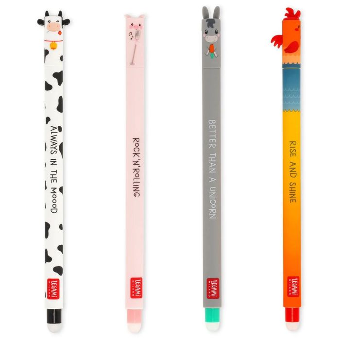 SET DI 4 PENNE GEL CANCELLABILI Farm Sweet Farm | Penna Cancellabile Legami main product photo
